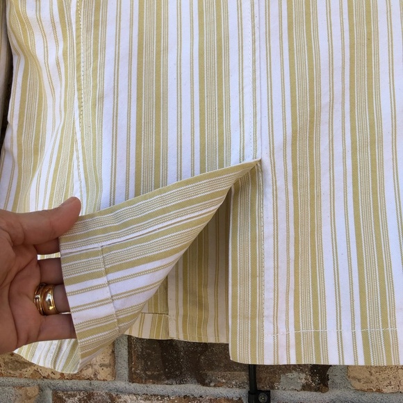 Weekend MaxMara Made In Italy Cotton Yellow Off White Stripped 1 Button Jacket 8 - Picture 7 of 16